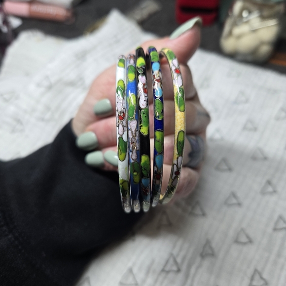 Jewelry - Set of 5 cloisonné bangles, FINAL PRICE